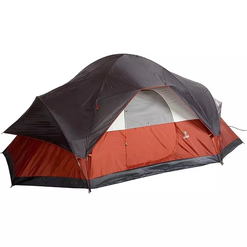 Tenda da campeggio per 8 persone, pioggia, ventilazione regolabile, tasche portaoggetti, borsa per il trasporto e installazione rapida senza trasporto