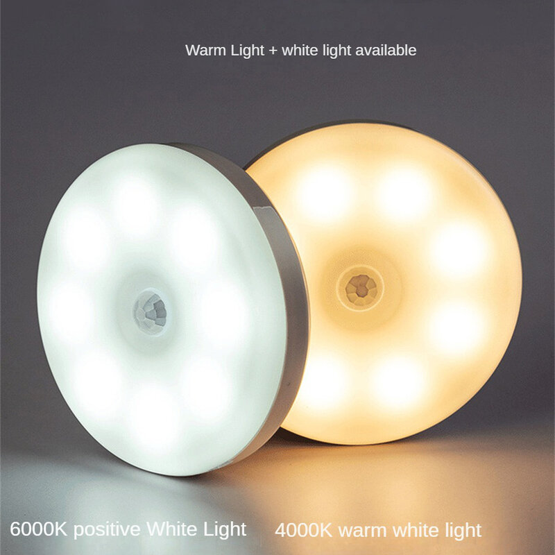 1/2PCS Motion Sensor LED Light USB Nightlights Chargeable Lamp for Kitchen Bedroom Stairs Hallway Cabinet Closet Wardrobe Night