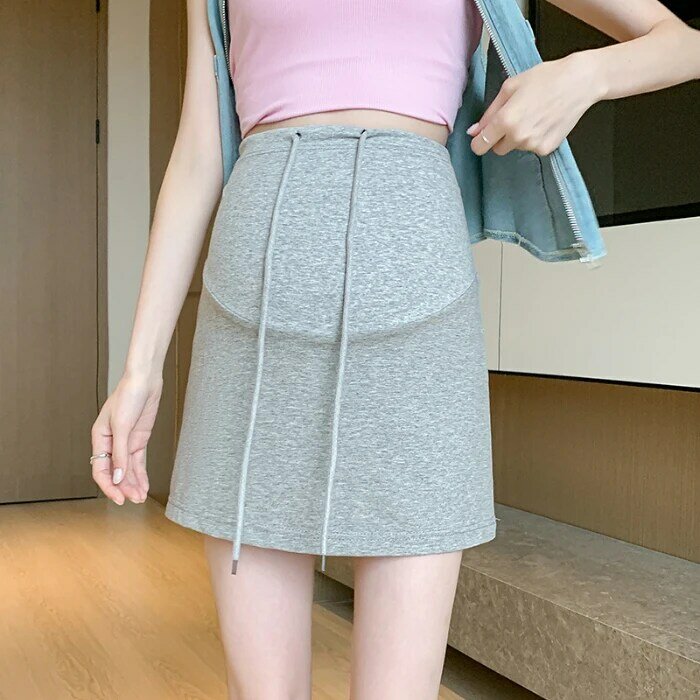 Hot Pencil A Line Stretch Skirts for Maternity Summer Fashion Drawstring Belly Safety Shorts for Pregnancy Women 24SS Y2k Youth