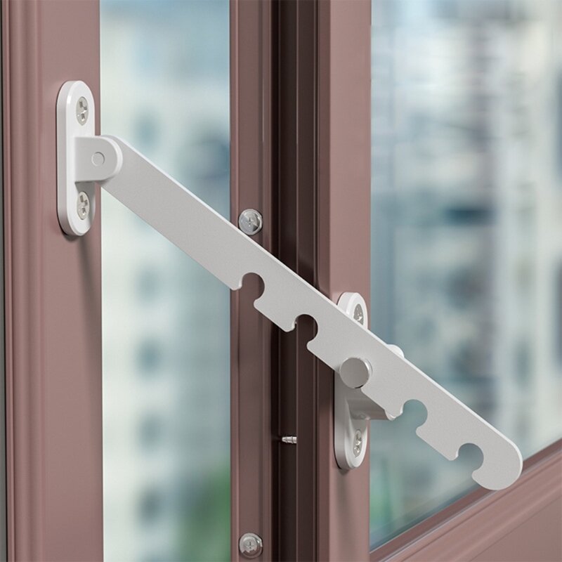 Child Safe Window & Door Lock Adjustable Restrictor Durable Carbon Steel Window & Door Support Lock Simple Installation