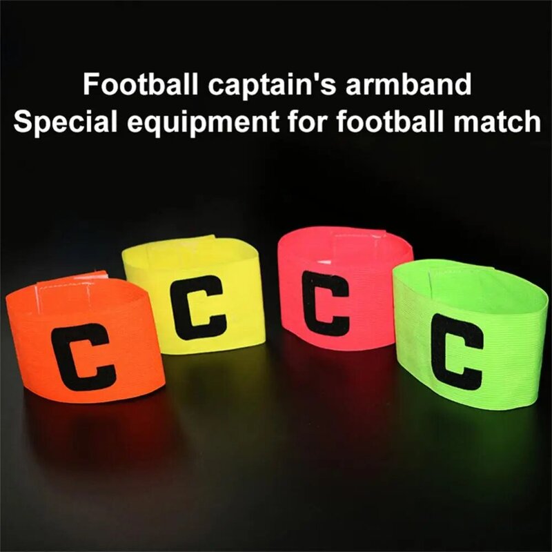 C-Shaped โลโก้สายรัดแขนกัปตันทีมฟุตบอลปรับแต่ง Anti-Drop เทปยืดหยุ่นแผล Armband ปรับได้ป้องกัน Armband พิเศษ