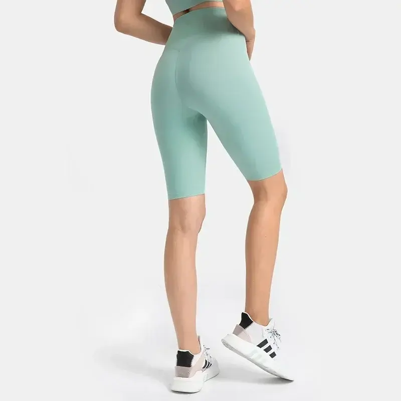 Lulu Align pantalones cortos ajustados de cintura alta para mujer, pantalones de Yoga adelgazantes, sin línea de incomodidad, correr, Fitness, 5 puntos