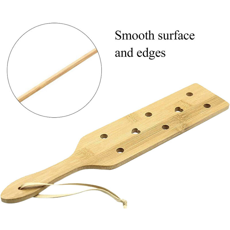 Equestrian bat 13.4inch Bamboo Wood Paddle Lightweight Thin Wooden Paddles with Airflow Holes for Light Play，Equestrian Outdoors