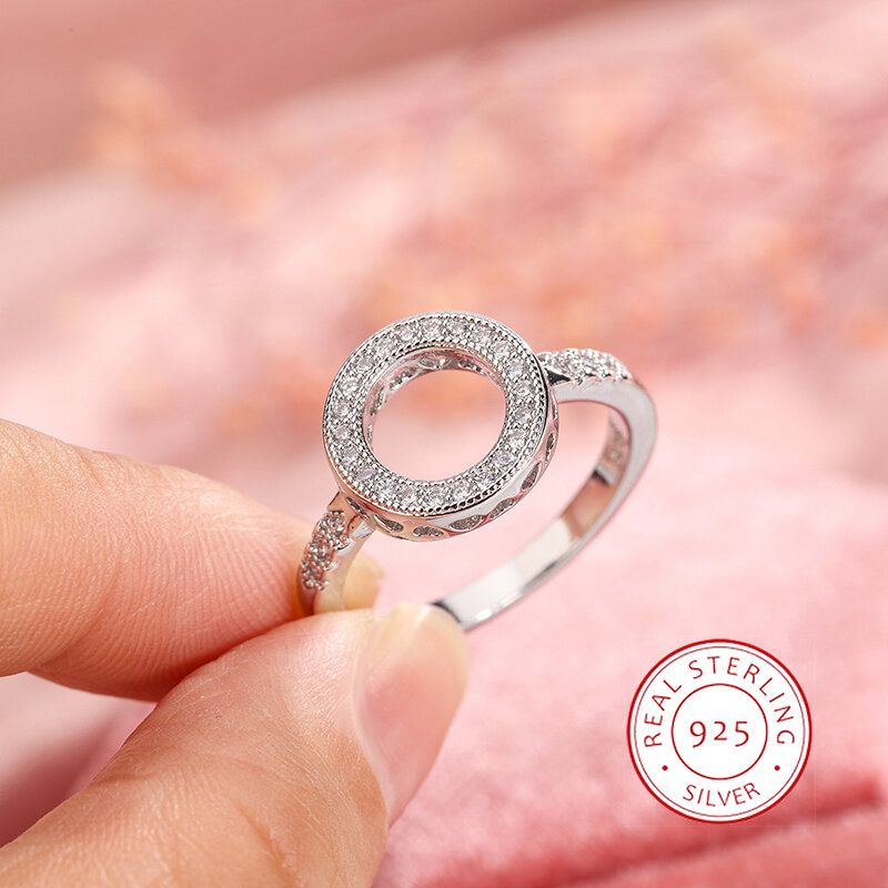 Превосходное женское свадебное кольцо из серебра 925 пробы с инкрустацией стразами AAAA, Женские Ювелирные изделия, простые свадебные украшения для невесты