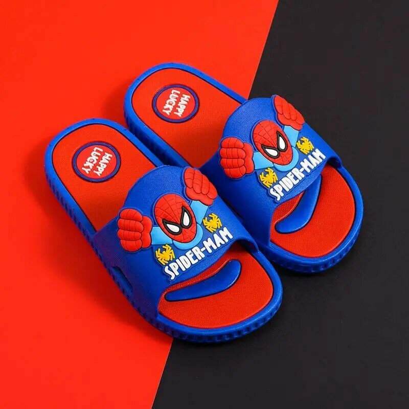 Sandalias antideslizantes para niños de 2 a 9 años, chanclas escolares de verano para interiores, zapatos rojos y azules