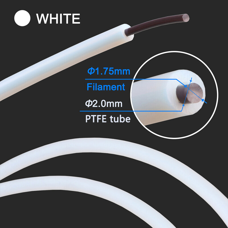 3DSWAY 3D Printer Parts 1M 2M PTFE Tube Teflonto Pipe Bowden Extruder 1.75mm ID2mm OD4mm with Cutter Filament Tube for Ender3