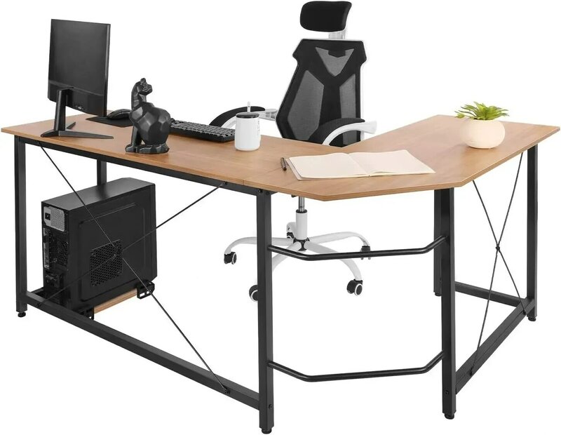 66'' L-Shape Home Office Desk Corner Computer Desk PC Laptop Table Workstation Office Furniture Work Desk Gaming Desk