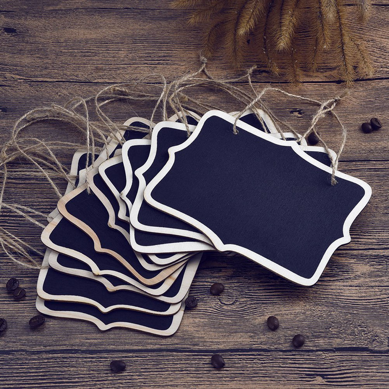 Mini Rectangle Chalkboards Double Sided Black Board Message Board Signs Wedding Table Number Holder Sign Note Wood Board