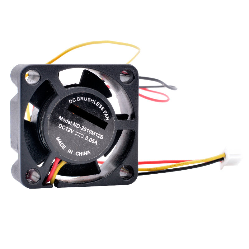ND-2510M12B 2.5cm 25mm 25x25x10mm DC12V 0.05A 3 lines double ball speed detection projector equipment miniature cooling fan