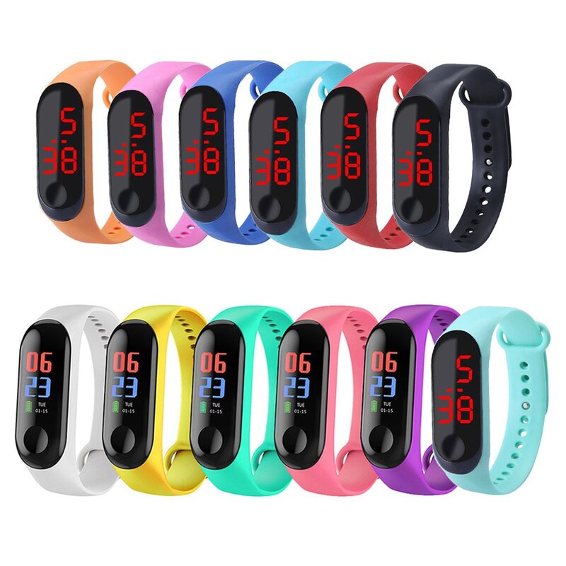 Wristwatch Fitness LED Color Screen Smart Sport Bracelet Activity Running Tracker Heart Rate For Children Men Women Watch Hours