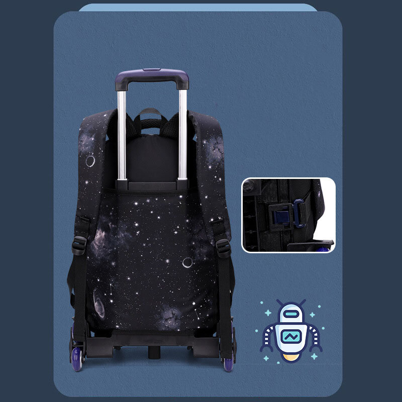 Детский чемодан для переноски, сумка для начальной и старшей школы, рюкзак на колесиках для мальчиков, сумка на колесиках с ланч-боксом, школьные сумки на колесиках