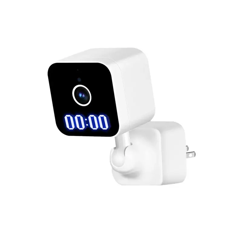 Tuyasmart นาฬิกาดิจิตอล Wifi ปลั๊กอินกล้องวงจรปิดการมองเห็นได้ในเวลากลางคืน IR 1080P HD แอปควบคุมการเคลื่อนไหวของทารก/สัตว์เลี้ยง/สุนัข