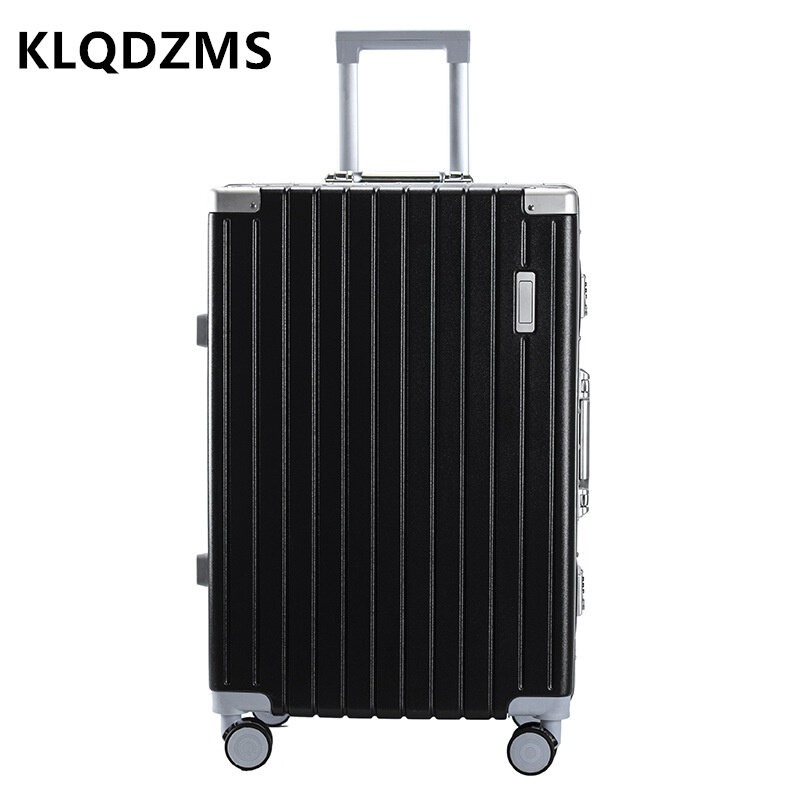 Чемодан KLQDZMS 20 дюймов, 22 дюйма, 24 дюйма, 26 дюймов, универсальный чемодан на колесиках с алюминиевой рамой, троллейдинг для дам, чемодан на колесиках