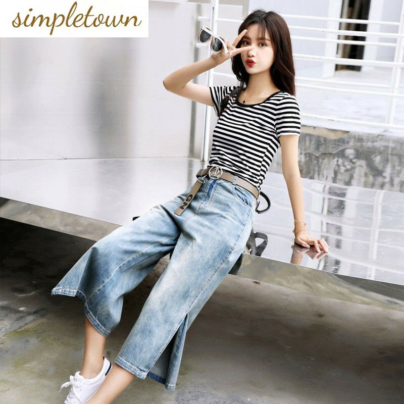 Jeans 2023 Frühling/Sommer neue Damen dünne, geteilte Hosen mit weitem Bein zeigen schlanke Mode Jeans mit hoher Taille