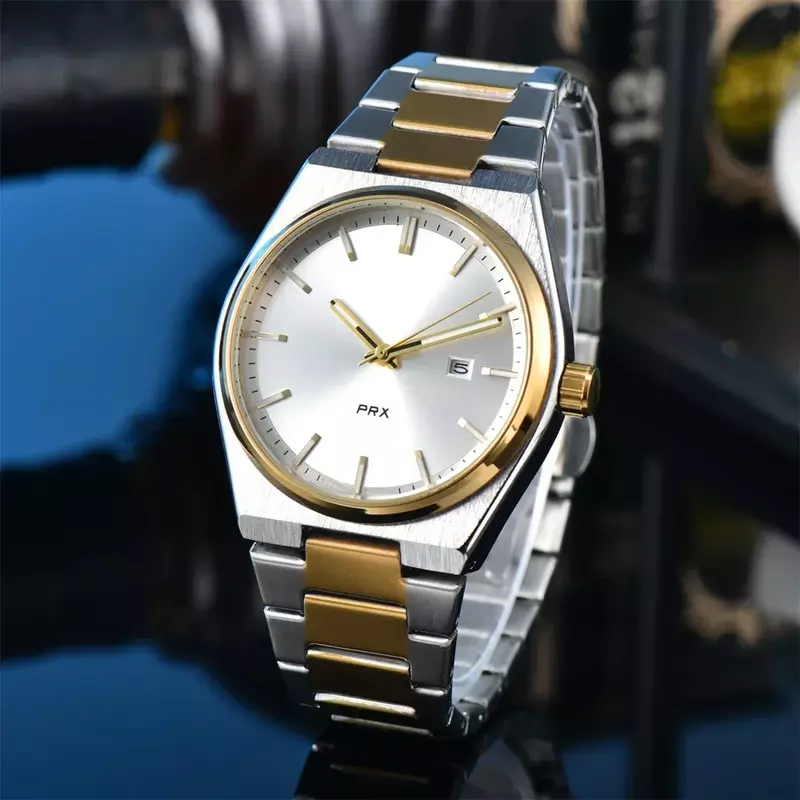 Reloj de pulsera de cuarzo para hombre, cronógrafo PRX de marca de lujo, de alta calidad, para negocios, con fecha automática