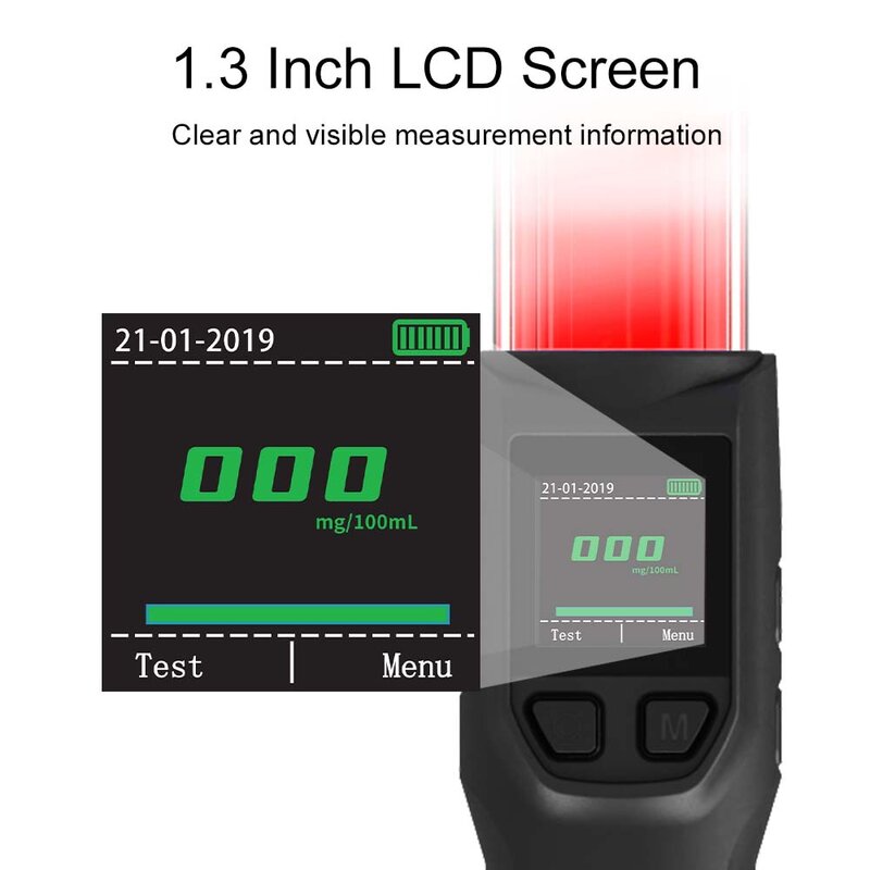 Bastone del traffico personalizzato con schermo LCD digitale di qualità altamente sensibile Test rapido rilevatore di vino etilometro