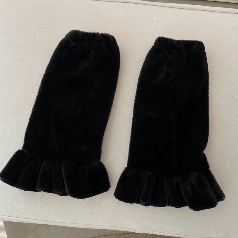 Женские гетры с крышкой, новые японские плюшевые носки с оборками, зимние Бархатные Теплые носки в стиле Харадзюку для ног