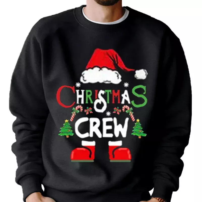 Jodimitty 크리스마스 스웨터, 귀여운 순록 크리스마스 프린트 풀오버, 캐주얼 휴일 가족 세트, 파티 선물, 유니섹스 스웨터