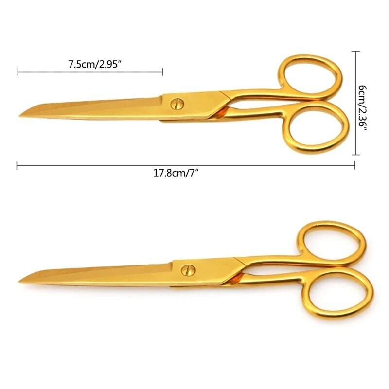 Office Home Decor Golden Scissors Pen Holder Cutter Tailor Fabric Paper Cutting Tools Craft Shears Gold Scissors P15F