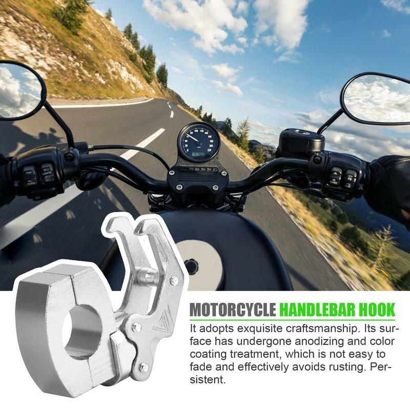 Ganchos para manillar de motocicleta, percha de aleación de aluminio, fácil instalación, alta resistencia, antidecoloración