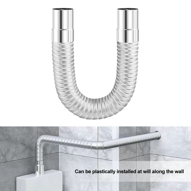 Elbow Pipe Chimney Liner Bend Multi Flue Stove Pipe Stretching Flexible Hose Stainless Steel Heater Exhaust Tube Connector