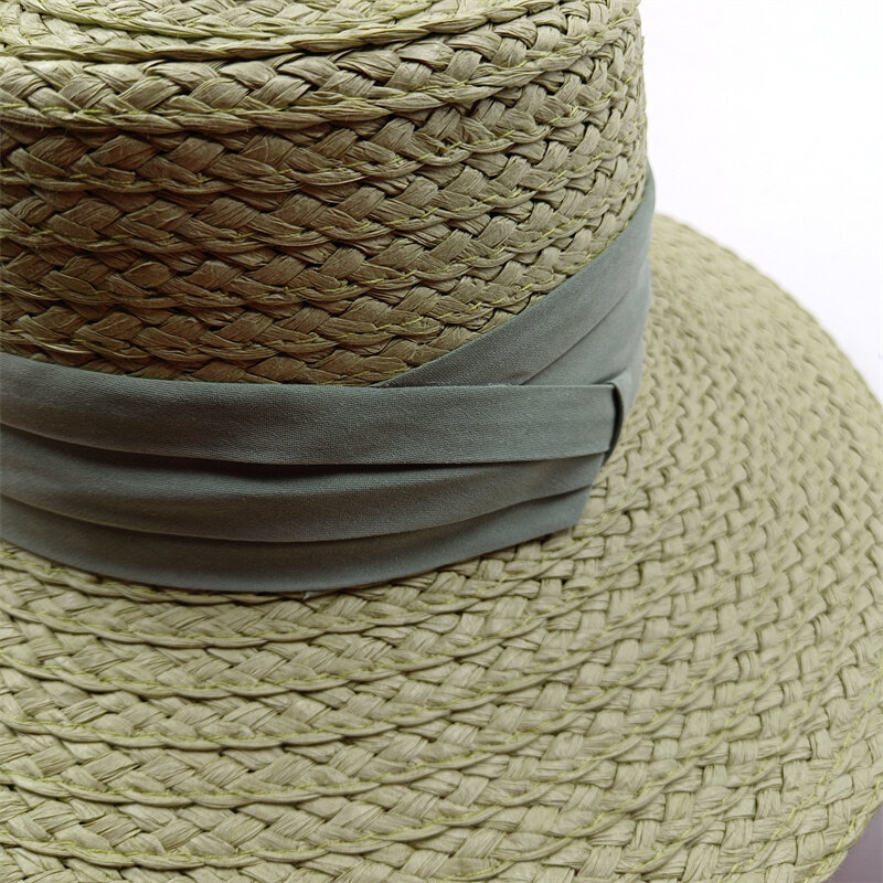 Verão praia chapéu com material avançado, palha branca, top macio, neutro golfe chapéu, novo design de moda