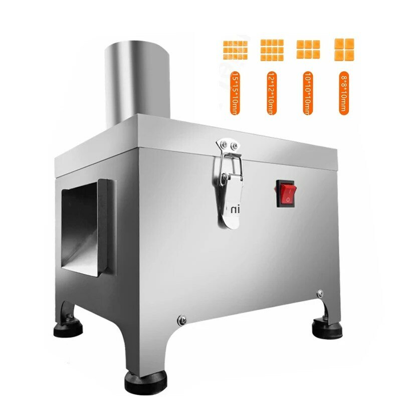 Máquina eléctrica para cortar cubitos granulares, trituradora para cortar patatas y zanahorias, Comercial