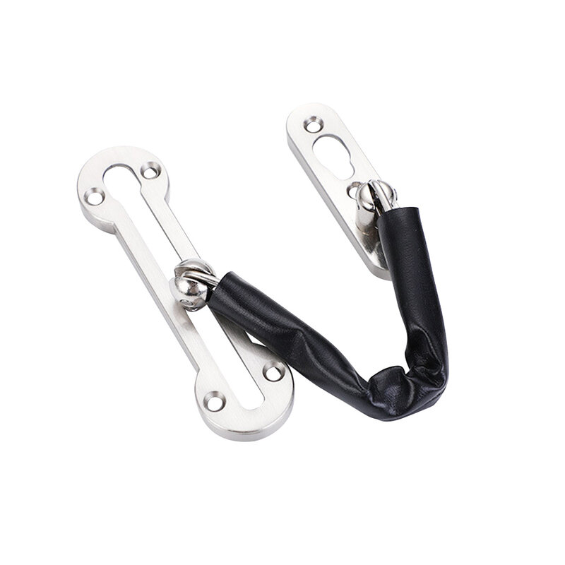 Door Chain Lock  Stainless Steel Casting Guard Latch Lock Thicken Security Chain with PU Leather Cover for Inside Door