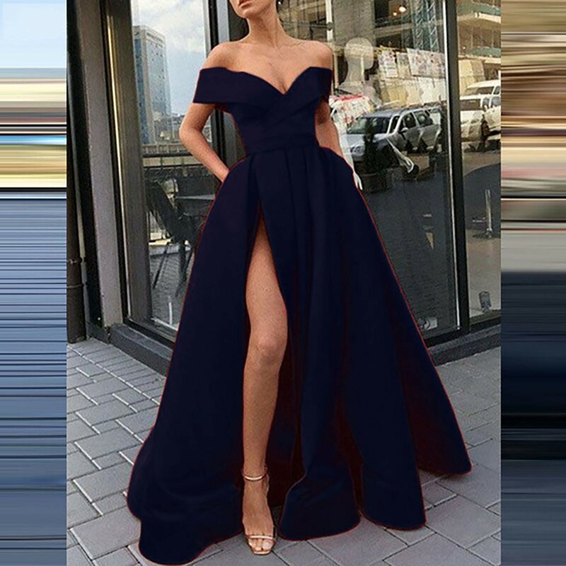 Женское длинное платье с открытыми плечами, элегантное платье без бретелек, вечерний Сарафан Макси, лето 2024