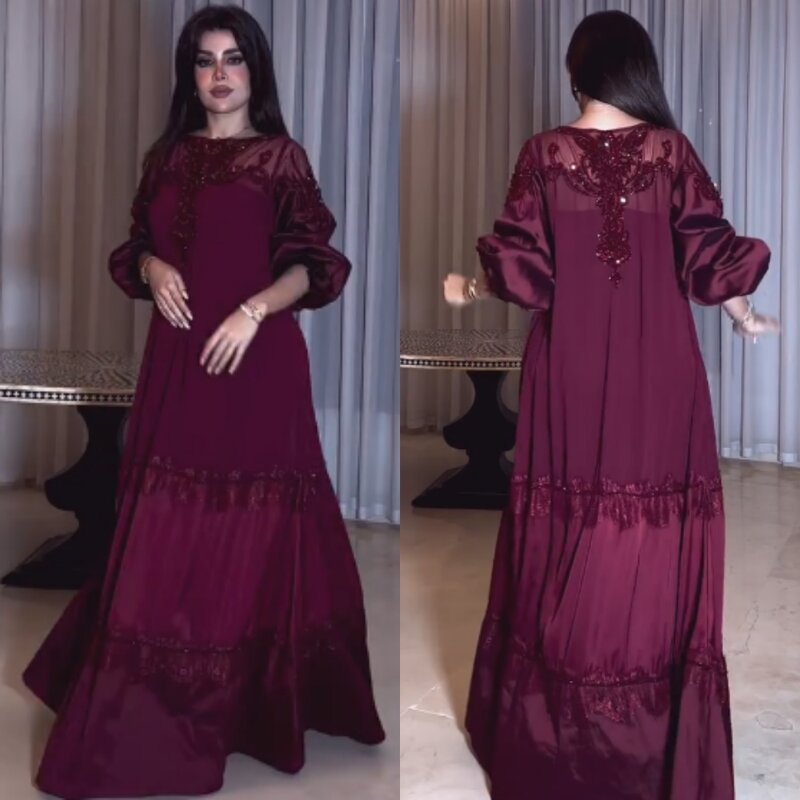 Jersey Draped Beading Homecoming A-line O-Neck Bespoke Occasion Gown Long Dresses