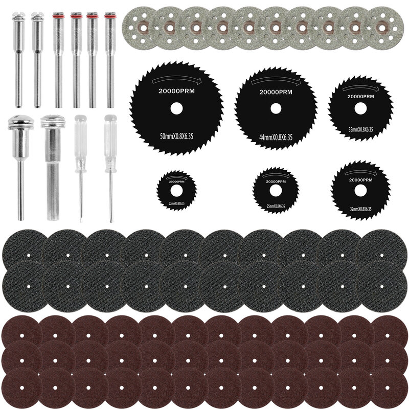 82 pezzi dischi da taglio ruota con 20 dischi da taglio in resina lama per sega circolare HSS per accessori Dremel utensili rotanti per il taglio dei metalli
