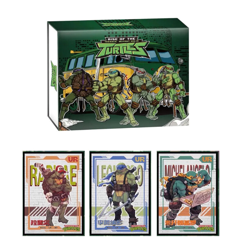 Collection de cartes de tortues ninja mutantes pour adolescents, personnages d'anime, Raphael Matatello, boîte en papier, cadeaux de loisirs, jouets