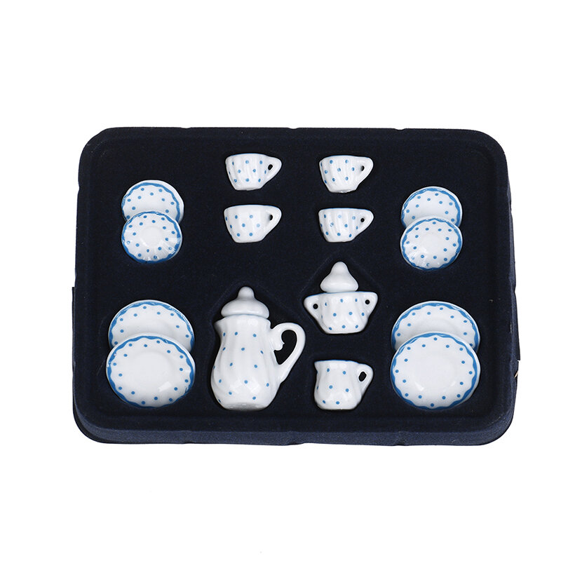 15 шт., набор миниатюрных фарфоровых кофейных чайных чашек 1:12 для кукольного домика