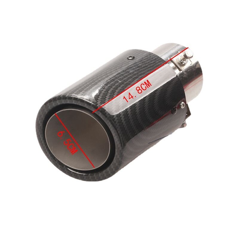 Accessori Auto punta del tubo del silenziatore di scarico dell'auto in fibra di carbonio da 63-65mm con accessori per Auto di scarico del silenziatore della luce a LED