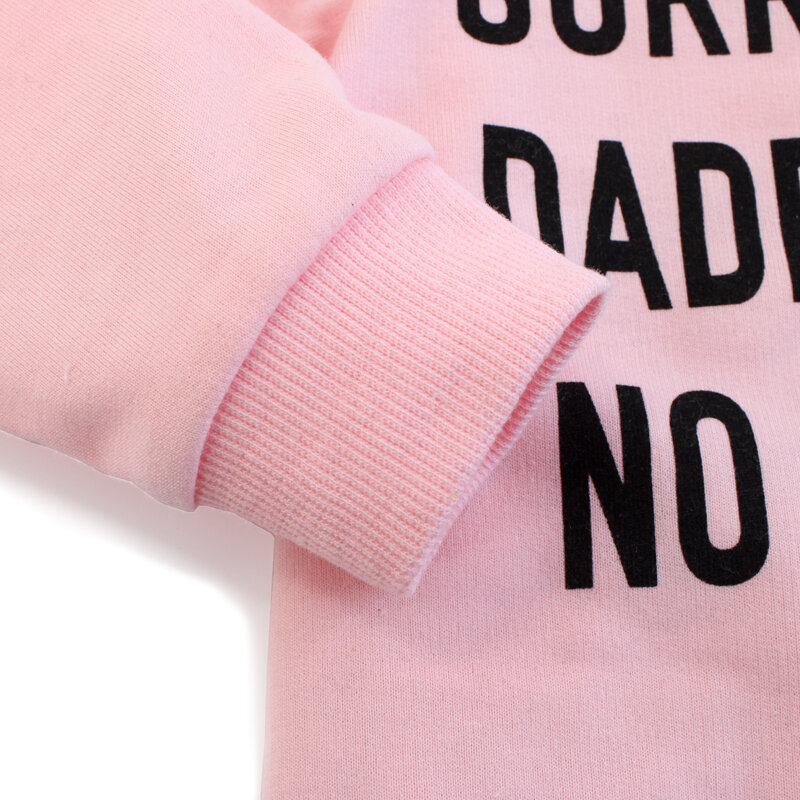 Setelan baju bayi 3 potong, setelan baju bayi perempuan, baju balita macan tutul, lengan panjang, motif huruf Pink, musim gugur