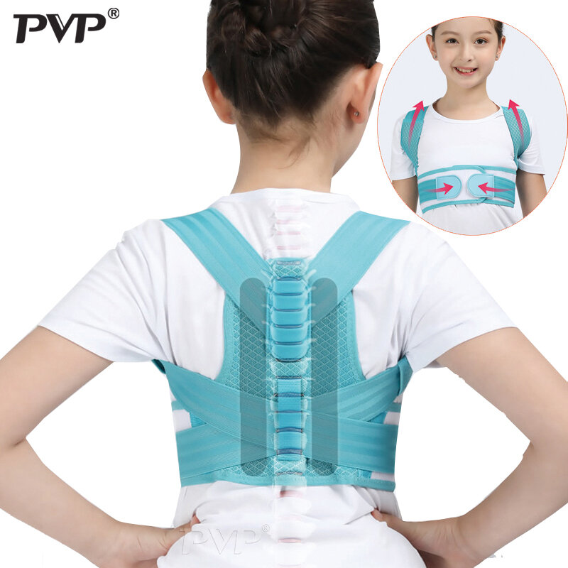 子供のための背中の姿勢矯正器整形外科コルセット肩腰部サポート矯正十代の若者たちは上部ベルトをまっすぐにします