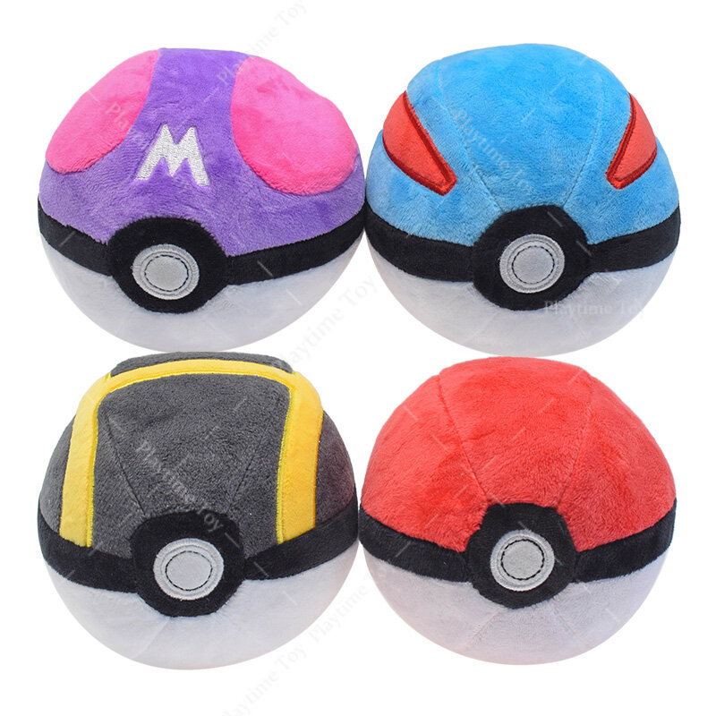 TAKARA TOMY-juguetes de peluche de Pokémon, Bola de Poke, Pokeball, juguetes de peluche suaves, regalos, 12CM, 1 unidad