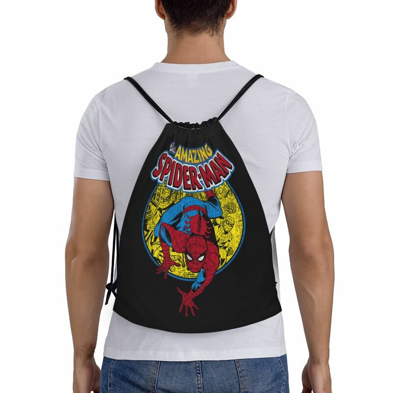 Custom The Amazing Spider-Man Drawstring Bag for Training Yoga Backpacks Men Women Sports Gym Sackpack