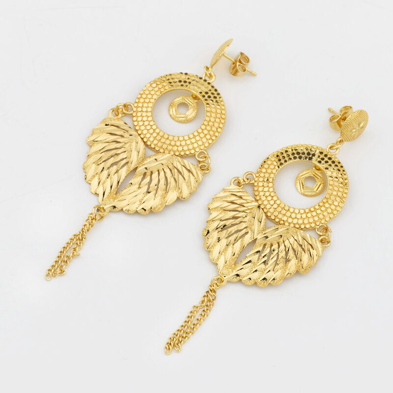 Conjunto de collar y pendientes de cabeza de león africano para mujer, joyería chapada en oro de 18K, accesorios de fiesta de boda, Dubai, moda
