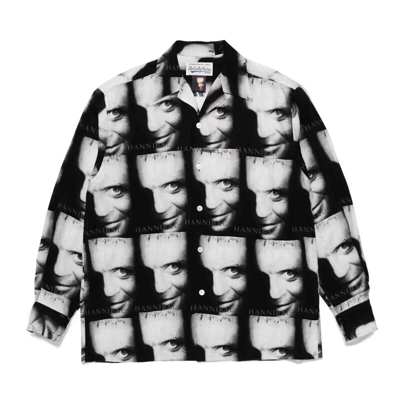 WACKO MARIA-Camisa manga comprida para homens e mulheres, tops estampados, marca vintage, solta, Havaí, outono, inverno