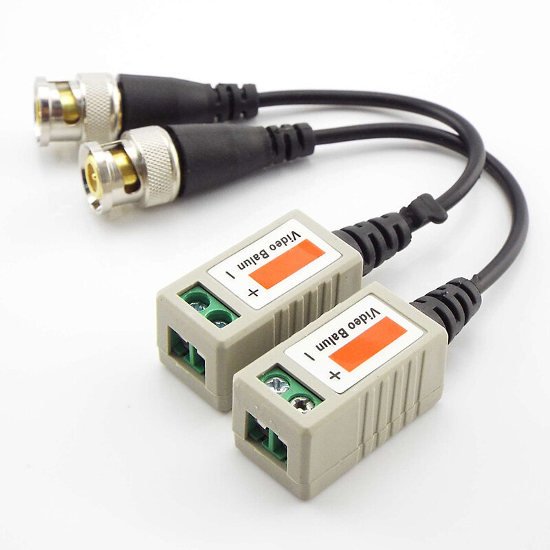 1pair BNC Video Balun Connector Passive Transceiver 3000FT Distance UTP Balun Male BNC CAT5 Cable for CCTV Camera Accessories D5