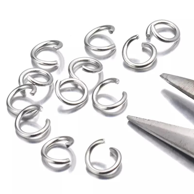 200pcs/Lot 3/4/5/6/7/8/10mm stainless steel DIY Jewelry Findings Open Single Loops Jump Rings & Split Ring for jewelry making