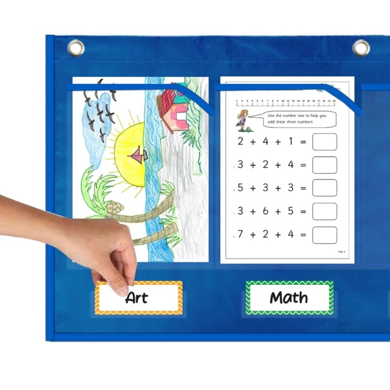 Wall Storage Pocket Chart for Student Homework, Art Drawings, Picture, Class Demonstrations, File Chart Dropship