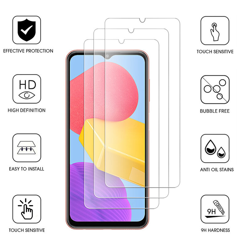 Screen Protector For Samsung Galaxy M13 Tempered Glass 9H Hardness Scratch Proof Protective Film For Samsung M13 5G Accessories