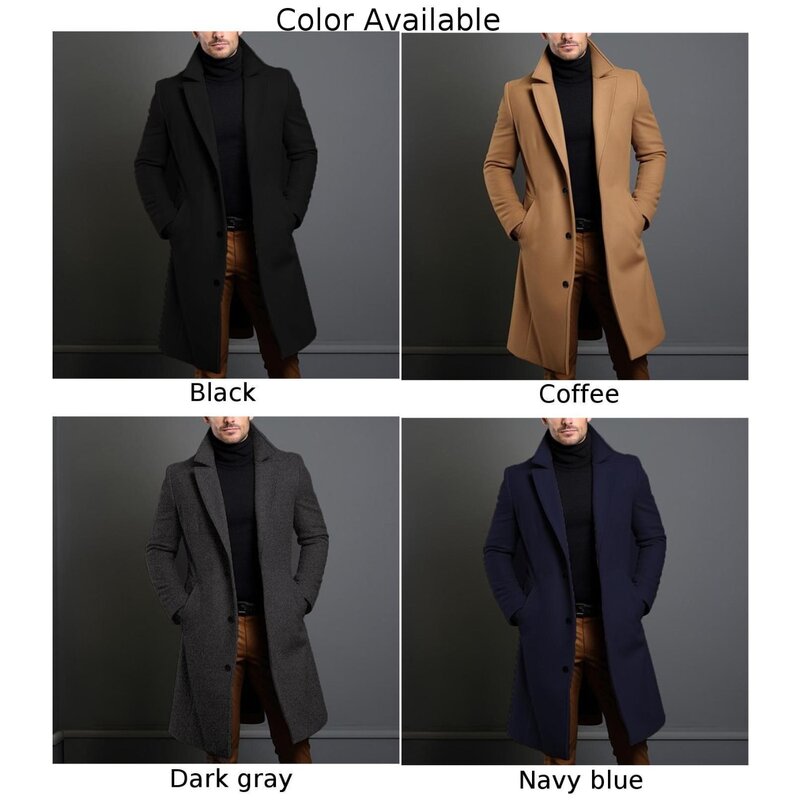 Abrigo de lana resistente al frío para hombre, chaqueta cómoda de manga larga, informal, a la moda
