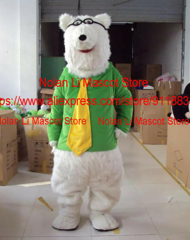 Costume de mascotte d'ours polaire mignon, dessin animé Rick Py, jouer à la mascotte, jeu publicitaire Tim, taille adulte, cadeau amusant, offre spéciale, 1240