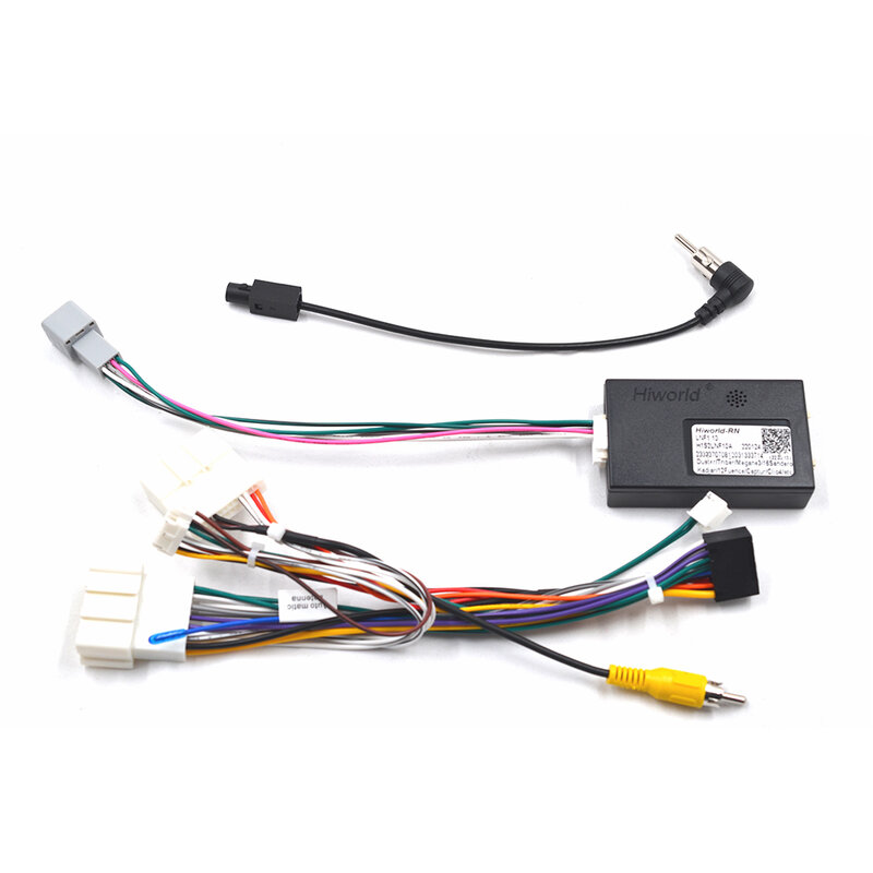 Car 16pin Audio Wiring Harness Cable and Canbus Box For Renault Logan 2 2012 - 2019 Sandero 2 2014 - 2019 Kaptur 2021 2022