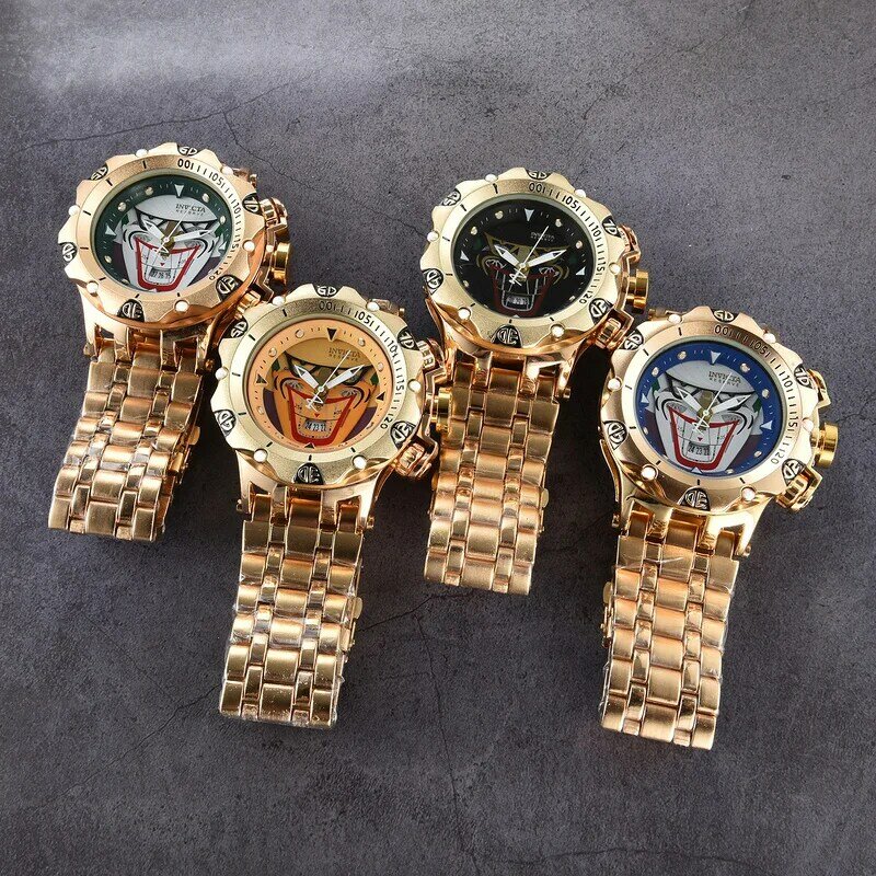 Relógio de quartzo de luxo masculino, cronógrafo, casual, pulseira de aço inoxidável, impermeável