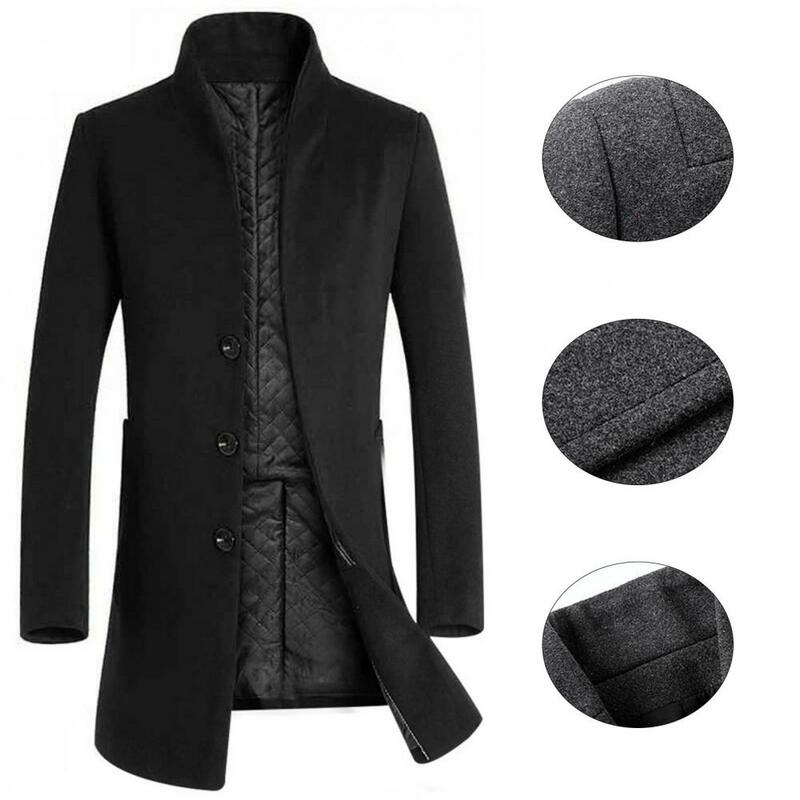 Abrigo de invierno ligero de manga larga con cuello levantado, abrigo de moda, Color sólido