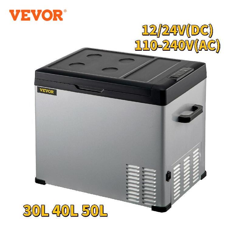 VEVOR-Mini refrigerador portátil para coche, nevera de 30L, 40L, 50L, 12/24V CC 110-240 CA, para exteriores, RV, barco, Camping, uso en viajes